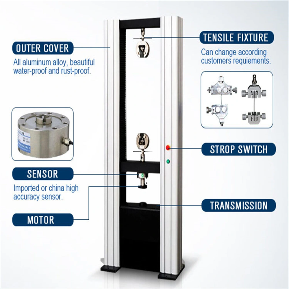 One-Column and Two-Columns Benchtop or Floortop Universal Tensile Testing Machine for Tensile Pressure Bending Shear and Torsion Applications